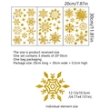 3er-Set Goldene Glitter-Schneeflocken Weihnachtsfensteraufkleber 20x30cm Deko - Gold Schneeflocke Stil (DJ4030)
