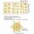 Detailansicht goldene Glitzer-Schneeflocken-Fensteraufkleber mit Maßen 20x30cm für Weihnachten - Stil DJ4032 (DJ4032)