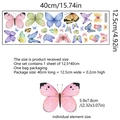 Kleurrijke aquarel vlinder muurstickers van waterdicht PVC voor interieurdecoratie - Meerkleurige Vlinder Groep / 12.5x40cm