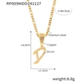 Vergoldete Titanstahl-Halskette mit einem mikropavé besetzten Zirkon-Buchstaben D - Buchstabe D (RP009-D)