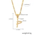 Collier avec pendentif lettre P cursive en plaqué or serti de zircons cubiques - Lettre P (RP009-P)