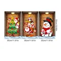 Weihnachts Wandsticker Set mit Weihnachtsmann und Schneemann zur festlichen Raumdekoration - 30*50cm (3er Set)