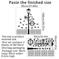 Guide des tailles détaillé pour stickers muraux avec réverbère, clôture et papillons - 30*90cm*2 Feuilles