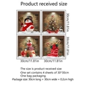 Lot de 4 stickers muraux 3D de Noël avec bonhomme de neige et sapin pour décoration - Style De Fenêtre Arbre Bonhomme De Neige 3D (ATW4015-ZC) / 30*30cm*4Pièces
