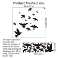 Self-adhesive black bird silhouette window stickers set measuring 69x65cm for home decor - Black Bird Style