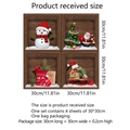 Détail de 4 stickers de Noël 3D avec motifs de bonhomme de neige et Père Noël - Style De Fenêtre Traîneau Du Père Noël 3D (ATW4016-ZC) / 30*30cm*4Pièces