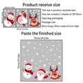 Dettaglio di 3 adesivi statici natalizi con Babbo Natale e renne con misure incluse - 20x30cm * 3 Fogli