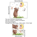 Stickers muraux ours et lune pour chambre d'enfant, dimensions finales 84x92cm - 30*60cm (2 Feuilles)