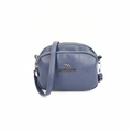 Sac bandoulière trois couches pour femme en cuir PU bleu brume à grain de galet - Bleu gris