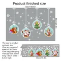 Size chart showing 93x63cm finished Christmas window decal with Santa and reindeer motifs - Christmas Ornament Balls Style (CT054-YW)