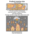 Detail showing 30x90cm Christmas gingerbread house wall stickers and dimensions - Gingerbread House Set (CT8024-NH)