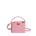 Borsa a mano rosa con texture litchi, fibbia dorata e tracolla regolabile elegante - Rosa