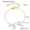 Gold plated stainless steel letter Y bracelet with zircon inlay and small heart charm - Letter Y Style (RE001) / Bracelet (150+50mm) / Gold