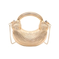 Goldene gefaltete Abendtasche aus Acryl mit Rundgriff und metallener Schulterkette - Gold