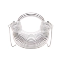 Silberne Acryl-Halbmondtasche mit Metallic-Textur und eleganter Kette für Damen - Silber