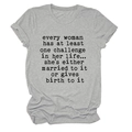 Detail of grey cotton blend t-shirt featuring humorous quote and casual rolled sleeves - S / Light Gray (Black Font)