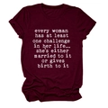 Detail of burgundy cotton t-shirt with rolled sleeves and white typewriter text - S / Wine Red (White Font)