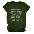 Detail of loose dark green t-shirt with white artistic slogan lettering on the front - S / Army Green (White Font)