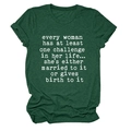 Close-up of a dark green crew neck T-shirt featuring white slogan print and cuffed sleeves - S / Retro Green (White Font)