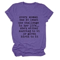 Detail of purple short sleeve t-shirt with typewriter style print and marled texture - S / Purple (Black Text)