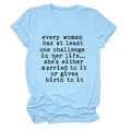 Detail of light blue cotton t-shirt with rolled sleeves and black typewriter text print - S / Light Blue (Black Font)