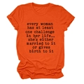 Detail of soft orange cotton T-shirt featuring a humorous black quote on a white background - S / Orange (Black Font)
