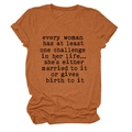Close-up of rust-red cotton t-shirt fabric texture and minimalist quote print - S / Burnt Orange (Black Font)