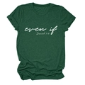 Detail of dark green crewneck t-shirt with white even if Daniel 3:18 text print - Retro Green (White Font)
