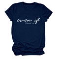 Detail of navy blue t-shirt featuring white Even If Daniel 3:18 text and rolled cuff design - Navy Blue (White Font)