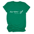 Close-up of bright green cotton T-shirt featuring white 'even if Daniel 3:18' text design - Dark Green (White Font)