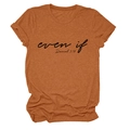 Close-up of rust orange cotton blend t-shirt with even if Daniel 3:18 graphic print - Burnt Orange (Black Font)