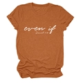 Detail of burnt orange crew neck t-shirt with even if Daniel 3:18 white graphic - Burnt Orange (White Font)