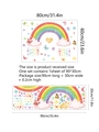Detail van cartoon regenboog muursticker met lay-out afmetingen voor decoratie - 30*90cm