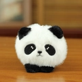 Niedlicher Panda-Plüsch-Anhänger aus Kunstpelz mit feiner Stickerei für Taschen - Schwarz / Ca. 8cm