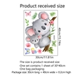 Detailed view of cartoon koala window stickers with dimensions 30x40cm and floral accents - 30*40cm