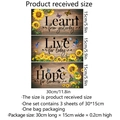 Lot de 3 autocollants muraux tournesols avec papillons et citations inspirantes - 15x30cm*3 Feuilles