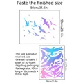 Size guide for luminous seagull wall stickers showing layout and finished dimensions - Gradient Blue Purple Seagull (JDX3020-YL) / 30*40cm