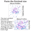 Luminous unicorn and moon star wall stickers with size dimensions for home decor - 28*38cm