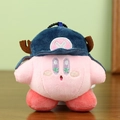 Llavero de peluche Kirby rosa con sombrero de Chopper azul y cuernos suaves - Aproximadamente 11cm / Estilo Crossover Kirby Chopper / Azul marino
