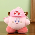 Llavero peluche Kirby rosa con sombrero de Chopper y astas de reno en madera - Aproximadamente 11cm / Estilo Crossover Kirby Chopper / Rosa