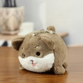 Simpatico ciondolo cane shiba inu di peluche marrone e bianco con portachiavi - Marrone Scuro