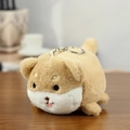 Simpatico portachiavi in peluche Shiba Inu marrone e bianco con anello in metallo - Cuoio