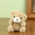 Schattige lichtbruine teddybeer pluche sleutelhanger met zacht bont en metalen ketting - Bruine Beer