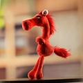 Funny red plush horse charm for the 2026 Year of the Horse with a grumpy expression - Funny Standing Horse (25cm) / Red Horse