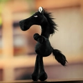 Black plush horse mascot keychain with funny expression and metal ring attachment - Funny Standing Horse (25cm) / Black Horse