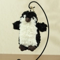 Süßer schwarz-weißer Plüsch-Pinguin-Anhänger mit goldenem Metallclip für die Tasche - Schwarz