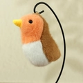 Cute plush robin bird keychain with vibrant orange chest and soft white belly - Brown