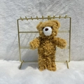 Brown plush teddy bear keychain with soft faux fur texture and a gold metal clasp - 13 to 18 cm / Light Brown (White Muzzle)