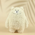 Cute off-white plush bear charm with soft fluffy texture for bags and keychains - Off White