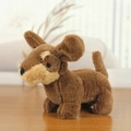 Brown plush dachshund charm with soft fur and cute long ears for bag accessory - 10cm / Brown